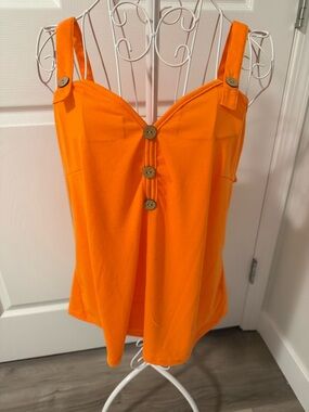 Women's Orange Button-Front Tank Top NWOT
